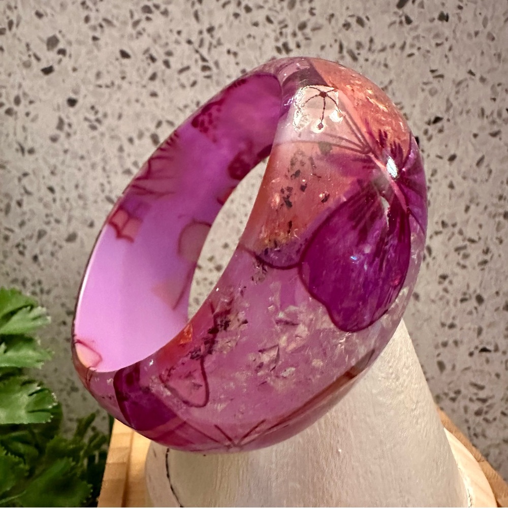 Purple Butterfly theme acrylic bangle
